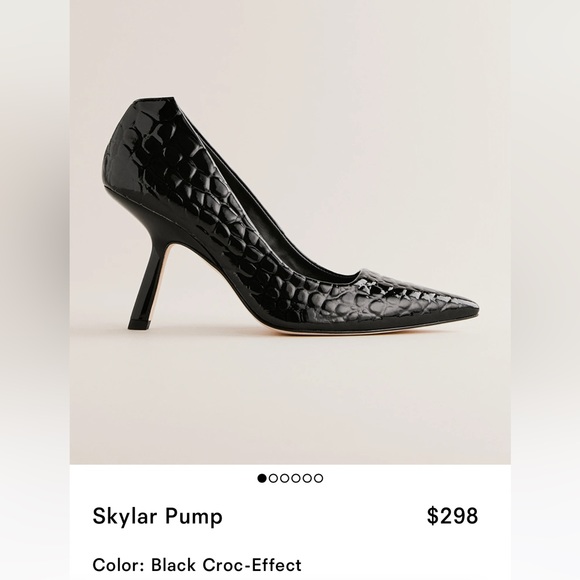 Reformation Skylar Pump in Black Patent Croc - Picture 1 of 8